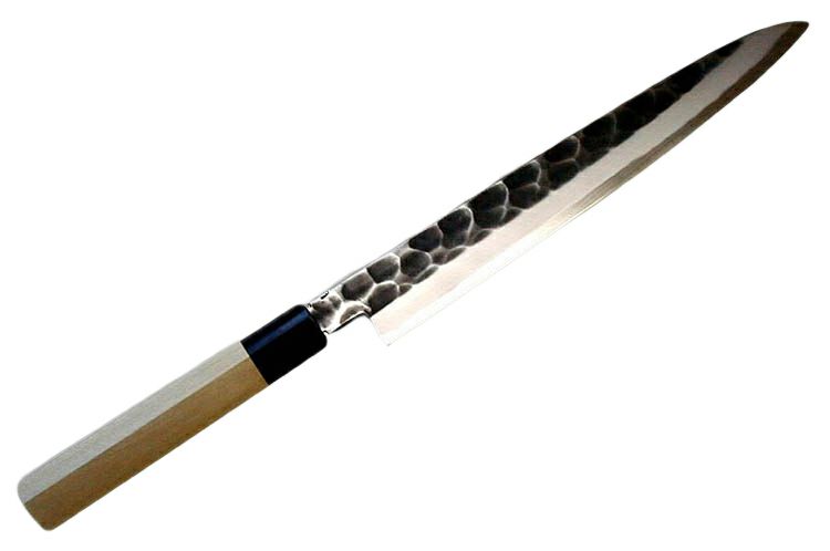 三條辰守作鋼付け黒打槌目柳刃包丁210mm