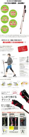 安心の日本の老舗シナノ製ウォーキングポールREVITA（レビータ）-アシスト持って歩くだけで運動不足解消!1日15分の超簡単・全身運動!運動効果は通常ウォーキングの1.5倍!ワンタッチで長さ調節が可能!