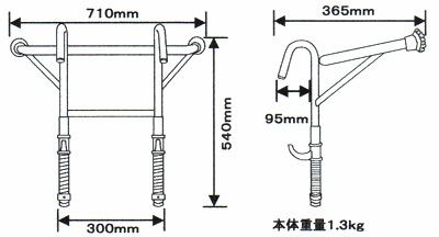 ハシゴ用アタッチメント「リリーフ」ハシゴ作業の緩和・安心・救援！