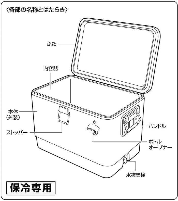 CAPTAIN STAG スチールフォームクーラー 51リットル クーラーボックス 